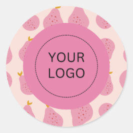 Schattigee Vrouwelijke Peer Custom Logo Packaging Ronde Sticker