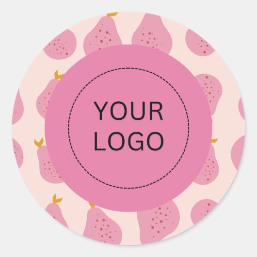 Schattigee Vrouwelijke Peer Custom Logo Packaging Ronde Sticker (Voorkant)