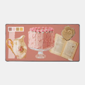 Schattigee Vrouwelijke Roze Bakkerij Collage Mixed Bureaumat (Voorkant)