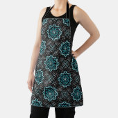 Schattigee Vrouwen Fancy Zwart Wit Blauwgroen Dot Schort (Insitu)