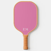 Schattigee vrouwen pastel roze monogram Initialen Pickleball Paddle (Voorkant)