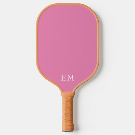 Schattigee vrouwen pastel roze monogram Initialen Pickleball Paddle (Voorkant)