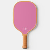 Schattigee vrouwen pastel roze monogram Initialen Pickleball Paddle (Achterkant)