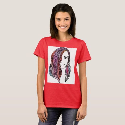 Schattigee vrouwen T-shirt met een afbeelding (Voorkant volledig)