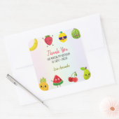 Schattigee vruchten Dank u verjaardagsfeest eerst Vierkante Sticker (Envelop)