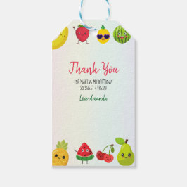 Schattigee vruchten Dank u Verjaardagsfeest Kinder Cadeaulabel