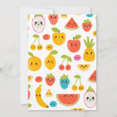 Schattigee vruchten eerste 1e verjaardagsfeestje kaart (Achterkant)