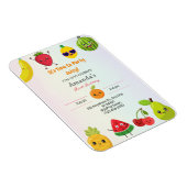 Schattigee vruchten eerste verjaardagsuitnodiging  magneet (Rechterzijde)