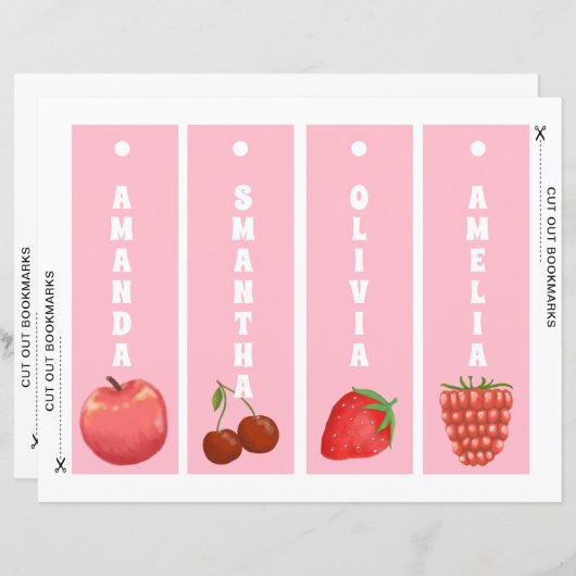 Schattigee vruchten Gepersonaliseerde Kinder Bladw (Voorkant / Achterkant)