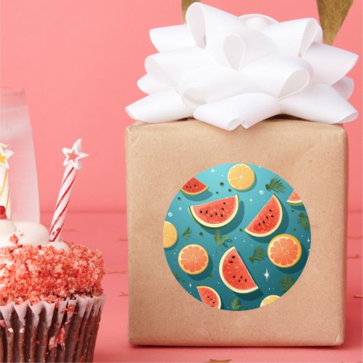 Schattigee vruchten sticker (Feest)