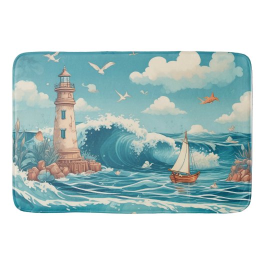 Schattigee Vuurtoren & Ocean Dreamscape Badmat (Voorkant)