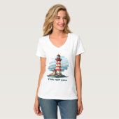 Schattigee vuurtoren tekst toevoegen t-shirt (Voorkant volledig)