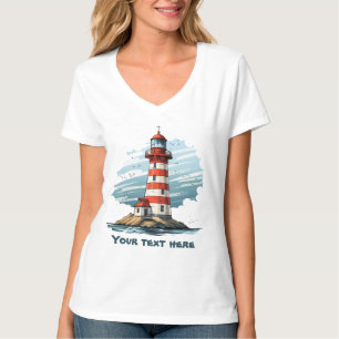 Schattigee vuurtoren tekst toevoegen t-shirt