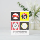 Schattigee Vuurwagen Cupcake Toppers Briefkaart (Staand voorkant)