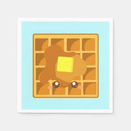 Schattigee wafel met boter en siroop servet