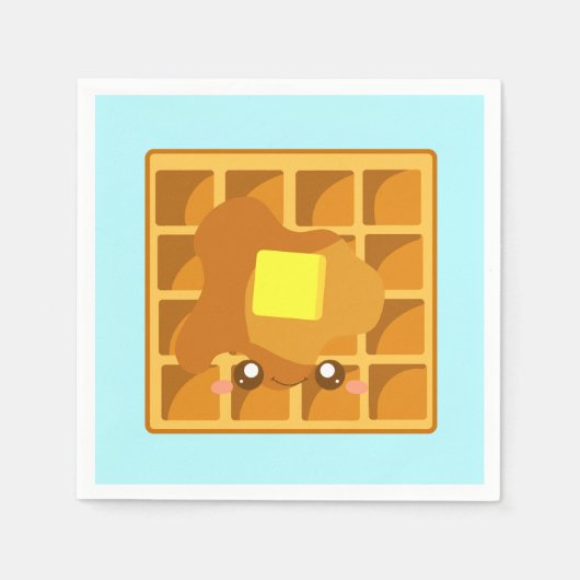 Schattigee wafel met boter en siroop servet (Voorkant)