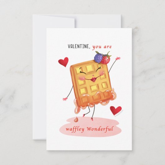 Schattigee wafelkarakter kleine traditionele Valen Kaart (Voorkant)