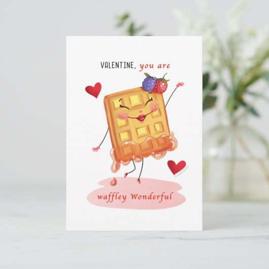 Schattigee wafelkarakter kleine traditionele Valen Kaart (Staand voorkant)