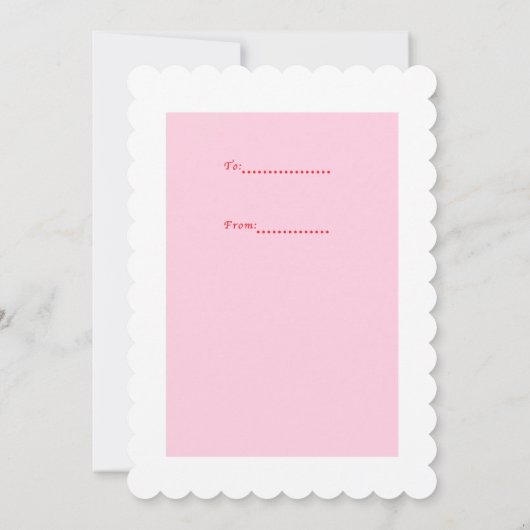 Schattigee wafelkarakter  Valentijn Feestdagenkaart (Achterkant)