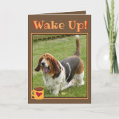 Schattigee Wake Up Verjaardag Kaart met Coffee & B (Voorkant)