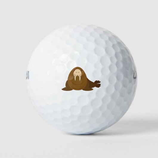 Schattigee walrus cartoon golfballen (Voorkant)