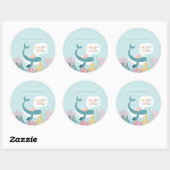 Schattigee walvis Baby shower Classic Ronde Sticke Ronde Sticker (Vel)