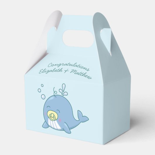 Schattigee walvis Baby shower Kawaii Bedankdoosjes (Voorkant Zijde)