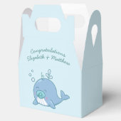 Schattigee walvis Baby shower Kawaii Boy Blue Bedankdoosjes (Geopend)