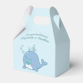 Schattigee walvis Baby shower Kawaii Boy Blue Bedankdoosjes