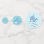Schattigee walvis Baby shower Kawaii Boy Blue Confetti (Voorkanten)