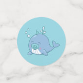 Schattigee walvis Baby shower Kawaii Boy Blue Confetti (Kleine voorkant)