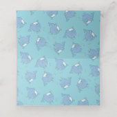 Schattigee walvis Baby shower Kawaii Boy Blue Plaatskaartje (Binnenkant ongevouwen)