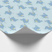 Schattigee walvis Baby shower Kawaii Cadeaupapier (Hoek)