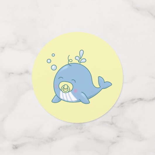 Schattigee walvis Baby shower Kawaii Confetti (Kleine voorkant)