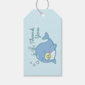 Schattigee walvis Baby shower kawaii dank u Cadeaulabel (Voorkant)