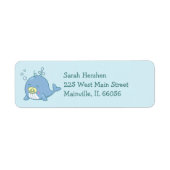 Schattigee walvis Baby shower Kawaii Etiket (Voorkant)