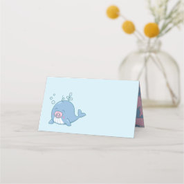 Schattigee Walvis Baby shower Kawaii Girl Pink Plaatskaartje