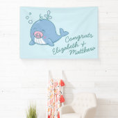 Schattigee Walvis Baby shower Kawaii Girl Pink Spandoek (Insitu)