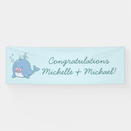 Schattigee Walvis Baby shower Kawaii Girl Pink Spandoek