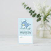 Schattigee walvis Baby shower kawaii luier Raffle Informatiekaartje (Staand voorkant)