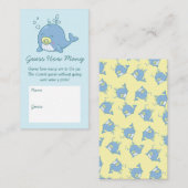 Schattigee walvis Baby shower Kawaii Raad eens hoe Informatiekaartje (Voorkant / Achterkant)