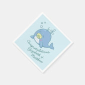 Schattigee walvis Baby shower Kawaii Servet (Hoek)