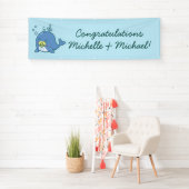 Schattigee walvis Baby shower Kawaii Spandoek (Insitu)