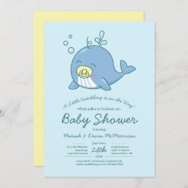 Schattigee walvis Baby shower kawaii uitnodiging