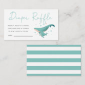 Schattigee walvis Baby shower Luier Raffle Ticket Informatiekaartje (Voorkant / Achterkant)