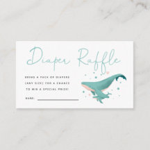 Schattigee walvis Baby shower Luier Raffle Ticket