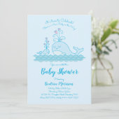 Schattigee walvis Baby shower oceaan gender neutra Kaart (Staand voorkant)
