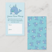 Schattigee walvis Baby shower raad eens hoeveel jo Informatiekaartje (Voorkant / Achterkant)