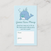 Schattigee walvis Baby shower raad eens hoeveel jo Informatiekaartje (Voorkant)