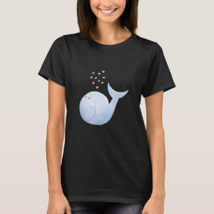 Schattigee walvis blaast harten Schattige oceaan-t T-shirt